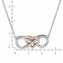 Collier 925 Silber rhodiniert vergoldet rose Herz Zirkonia Unendlichkeit - 3