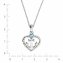 Halskette Silber 925 rhodiniert Herz Zirkonia blau - 3