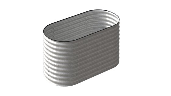 Hochbeet Stahl Oval S 160 x 80 x 80 Silber 