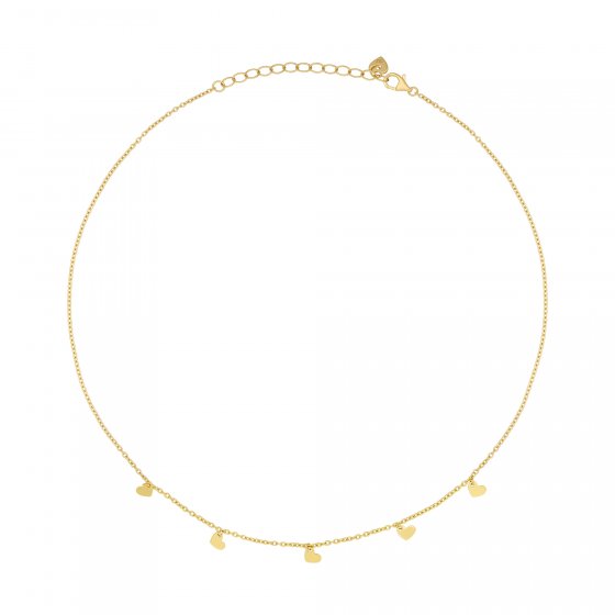 Collier 925 Silber vergoldet Anhänger Herzen 