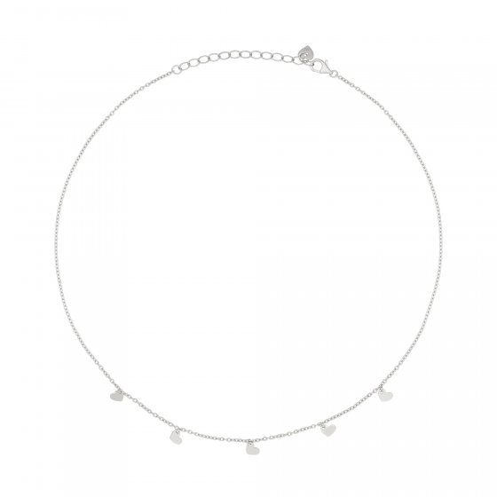 Collier 925 Silber rhodiniert Anhänger Herzen 