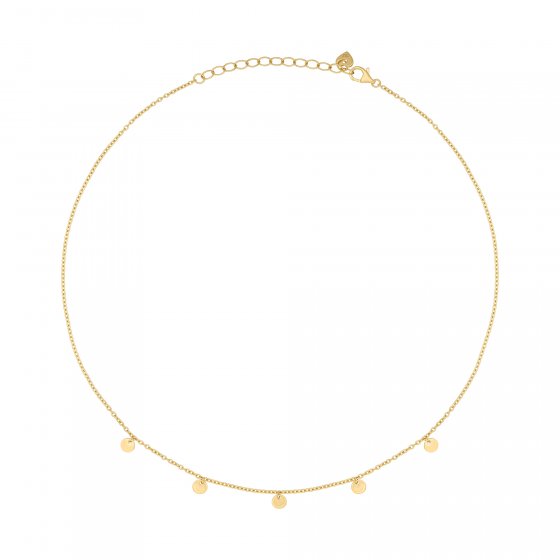 Collier 925 Silber vergoldet Anhänger Plättchen 