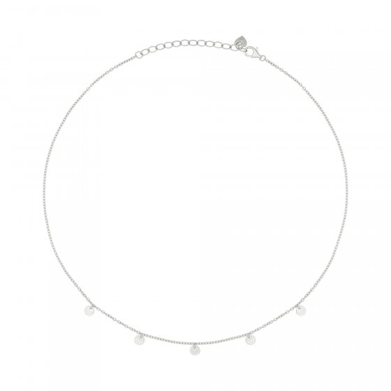 Collier 925 Silber rhodiniert Anhänger Plättchen 