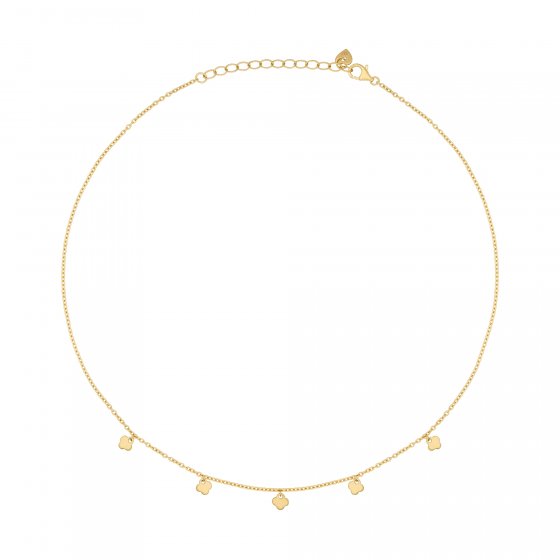 Collier 925 Silber vergoldet Anhänger Kleeblatt 