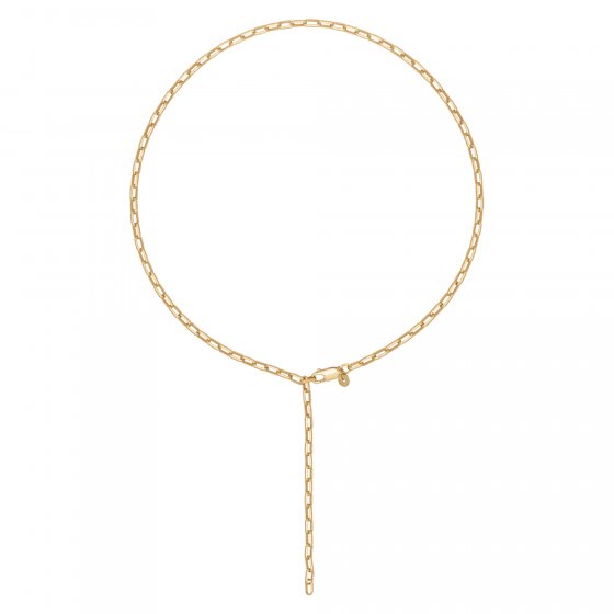 Collier 925 Silber vergoldet Y-Kette Gliederkette 