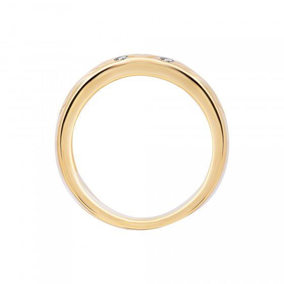 Ring 925 Sterling Silber gelb vergoldet mit Zirkonia Dreiecken 