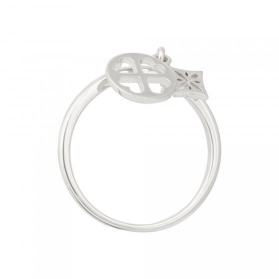 Ring 925 Silber rhodiniert Anhänger Cut-outs 