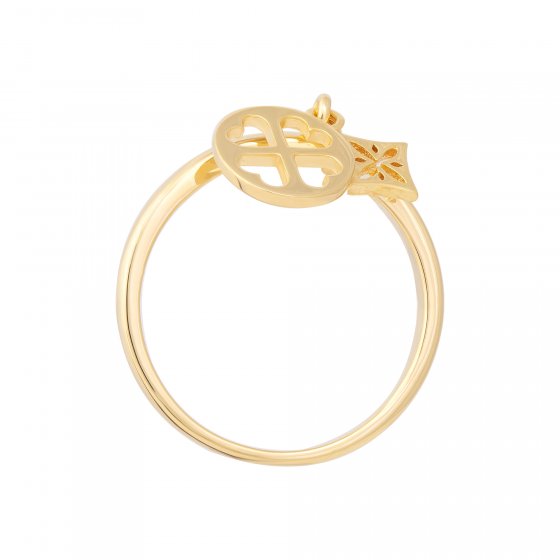 Ring 925 Silber vergoldet Anhänger Cut-outs 