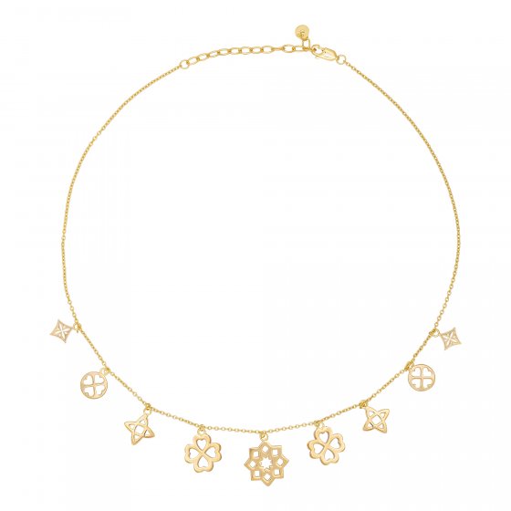 Collier 925 Silber vergoldet Motiv Anhänger 