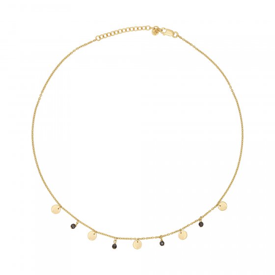 Collier 925 Silber vergoldet Hämatit Plättchen 