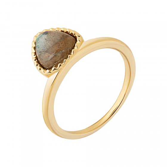 Ring 925 Silber vergoldet Dreieck Labradorit 