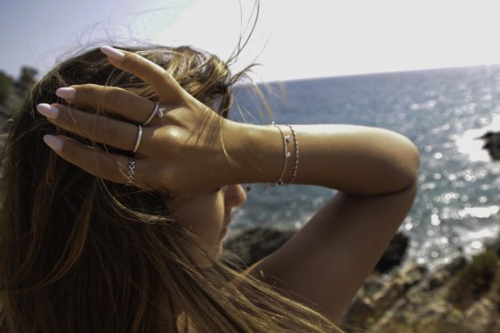 Ring 925 Silber rhodiniert Rauten mit Zirkonia 