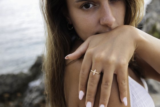 Ring 925 Silber vergoldet mit Zirkonia 