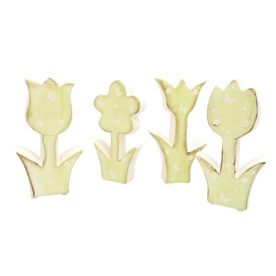 Frühlingsblumen 4 er Set aus Keramik 15 cm 