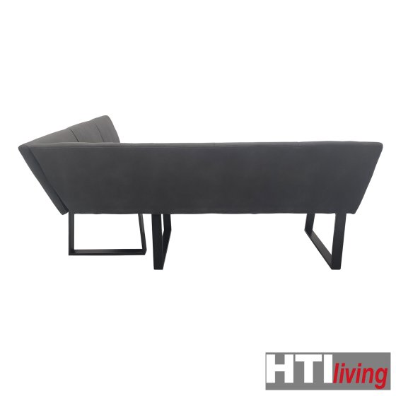 Eckbank 192 x 152 cm Schwarz Vemal kurzer Schenkel rechts 