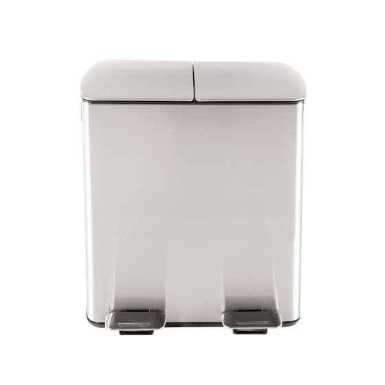 Mülleimer mit 2 Kammern Jannik 40 Liter Silber 