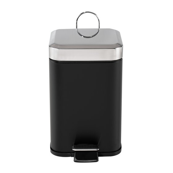 Treteimer eckig Jannik 3 Liter Schwarz Silber 