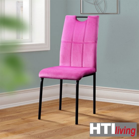 Esszimmerstuhl Denton Samt Pink 4er-Set 