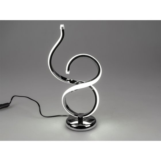 LED Tischlampe 38 cm Spirale Silber 