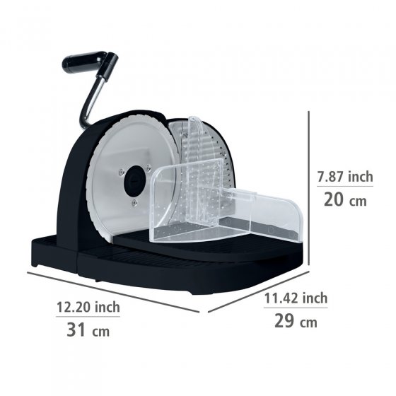 Brotschneidemaschine Schwarz, inkl. Restehalter