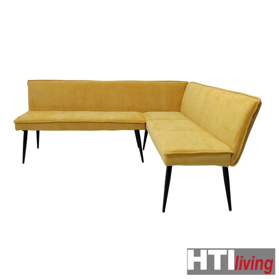Eckbank 195 x 154 cm Mesilla Gelb kurzer Schenkel rechts 