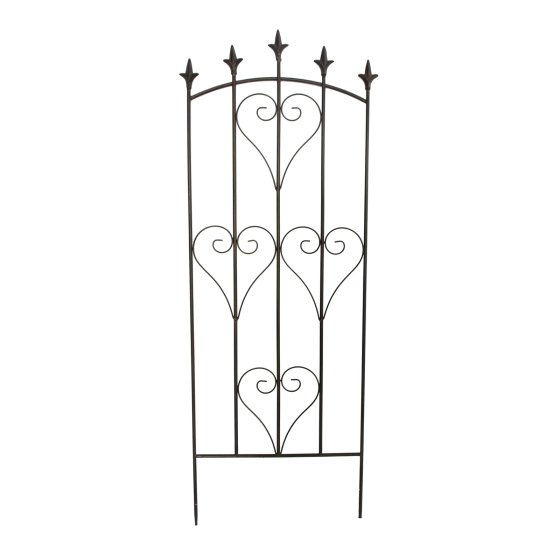 Rankgitter aus Metall mit Herz-Ornament Schwarz Celia 