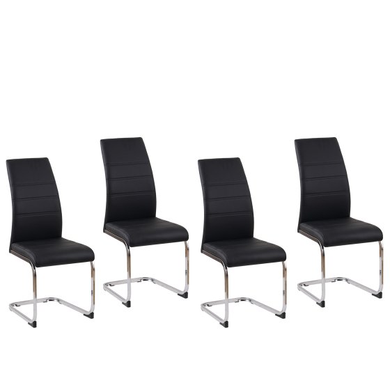 Esszimmerstuhl SallyC Kunstleder 4er-Set Schwarz 