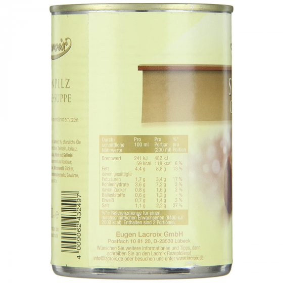 Lacroix Steinpilz Creme Suppe aromatisch lecker cremig 400ml 3er Pack 