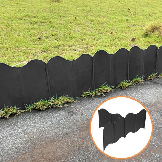 Beetumrandung Nessa Wave 24-teilig Schwarz 