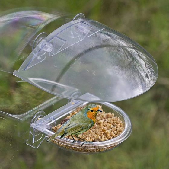 Vogelfutterhaus Nessa transparent 2-teilig 