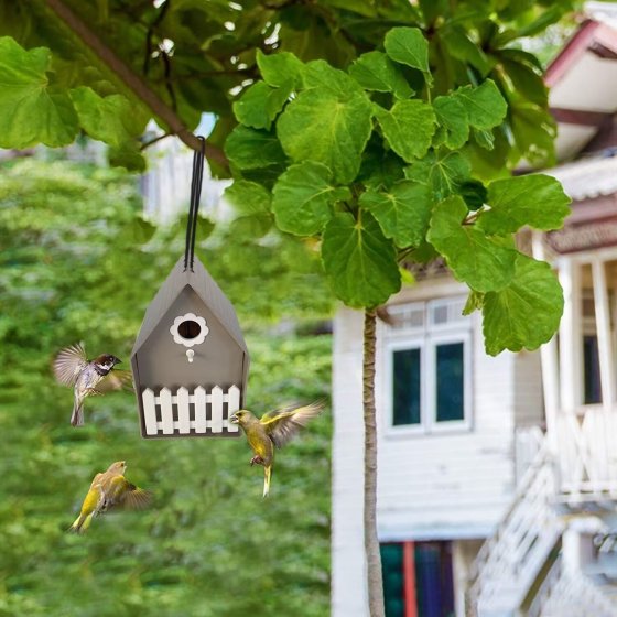 Vogelhaus Nessa Grau 