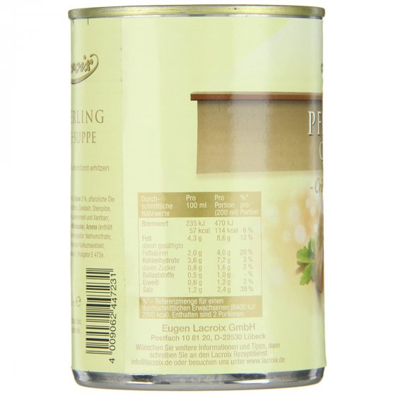 Lacroix Pfifferling Creme Suppe fein mit Pfifferlingen 400ml 3er Pack 
