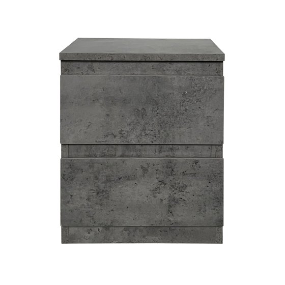 Nachtkommode 2er Set Beton mit 2 grifflosen Schubladen 