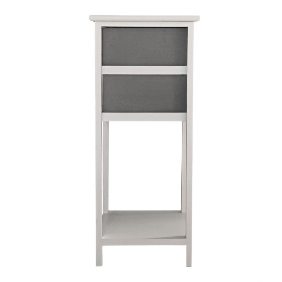 Beistelltisch 2 Schubladen Mia Landhaus Weiß Grau 