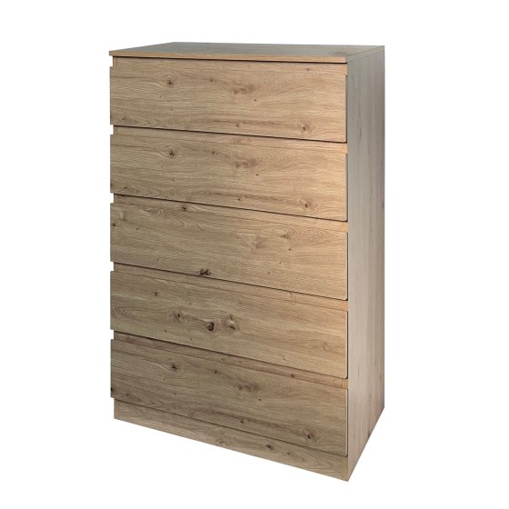 Kommode mit 5 grifflosen Schubladen Artisaneiche Thekla 