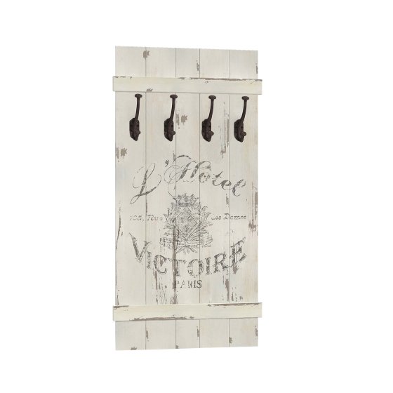 Rustikale Wandgarderobe im Vintage-Look Shabby Chic mit 4 Haken 