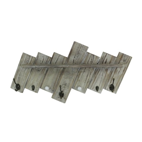 Rustikale Wandgarderobe aus Holz im Vintage-Design 