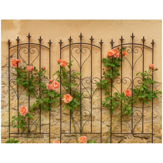 Rankgitter 3er Set mit Herz-Ornamenten 