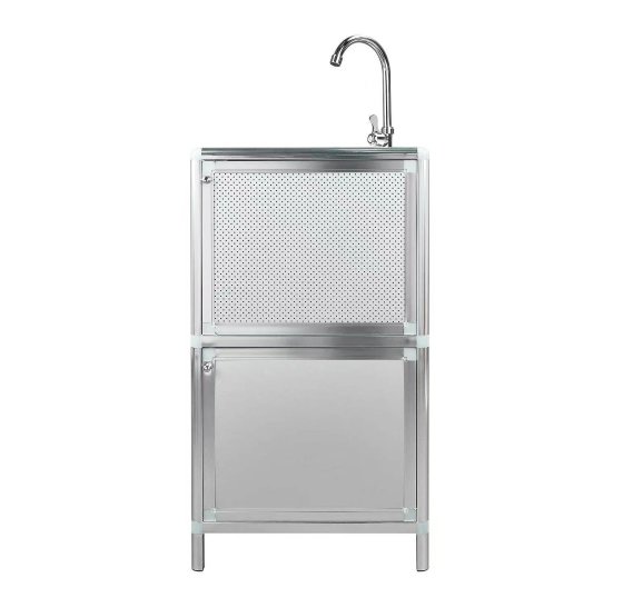 Spüle mit Unterschrank für Outdoorküche Silber 