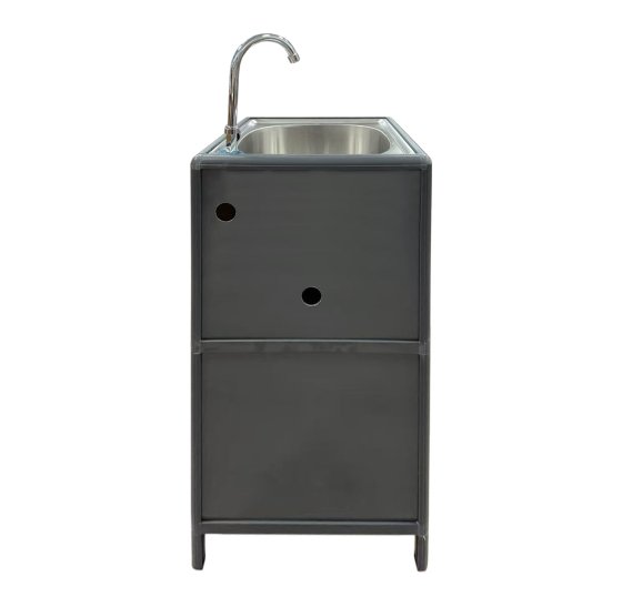Spüle mit Unterschrank für Outdoorküche Grau 