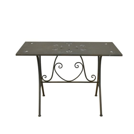 Metalltisch in Rostoptik 110 x 56 x 75 cm romantischer Gartentisch mit Patina Effekt 