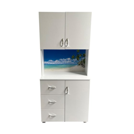 Schrank mit bedruckter Rückwand Palmen 