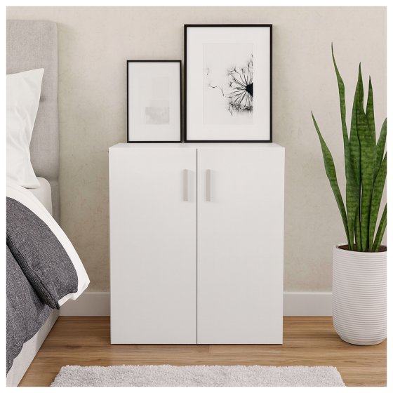 Kommode mit 2 Regalfächern Nina Weiß 