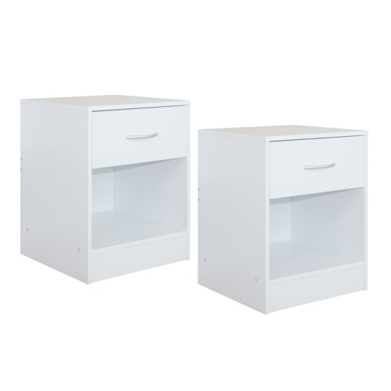 Nachtschrank 2er Set Thekla Weiß 