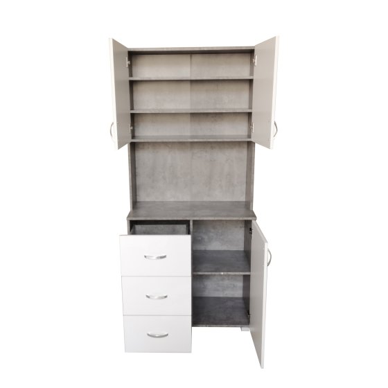 Küchenschrank Weiß/Beton Blanca 