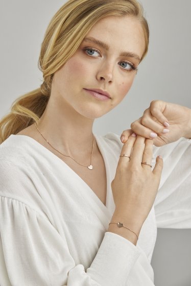 Collier 925/- Sterling Silber rotvergoldet Herz 