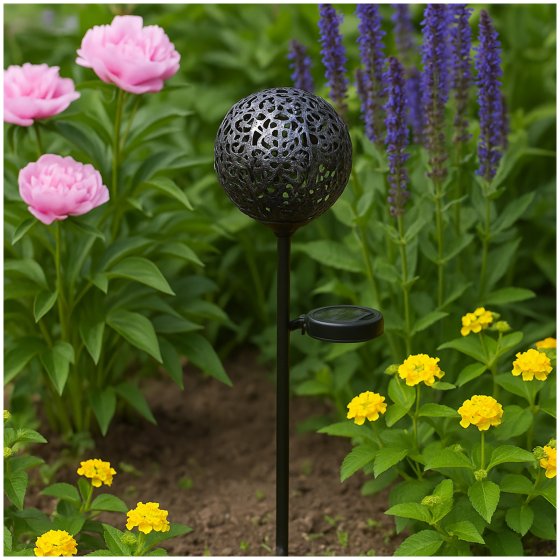Solarlampe Luna Flower braun 