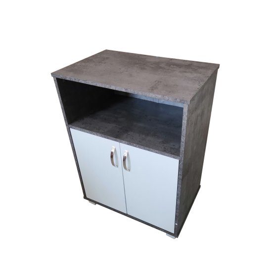 Küchenschrank Beton mit weißen Türen Blanca 