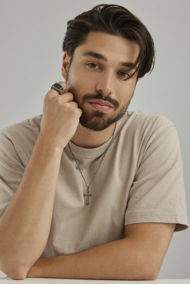 Anhänger mit Kette 925/- Sterling Silber rhodiniert Kreuz 