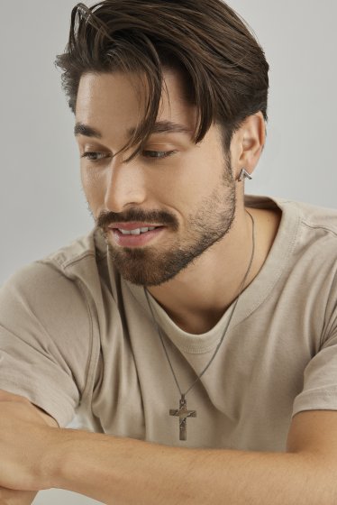 Halskette 925 Sterling Silber oxidiert Kreuz 